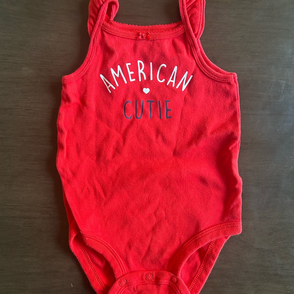 Carter's Red 'American Cutie' Girls One-Piece Bodysuit